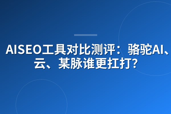 AISEO工具对比测评:骆驼AI、某云、某脉谁更扛打?